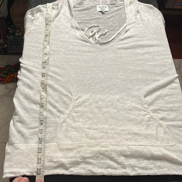 HiHo White Linen Beachy Hoodie with Relaxed Fit - Picture 5 of 6